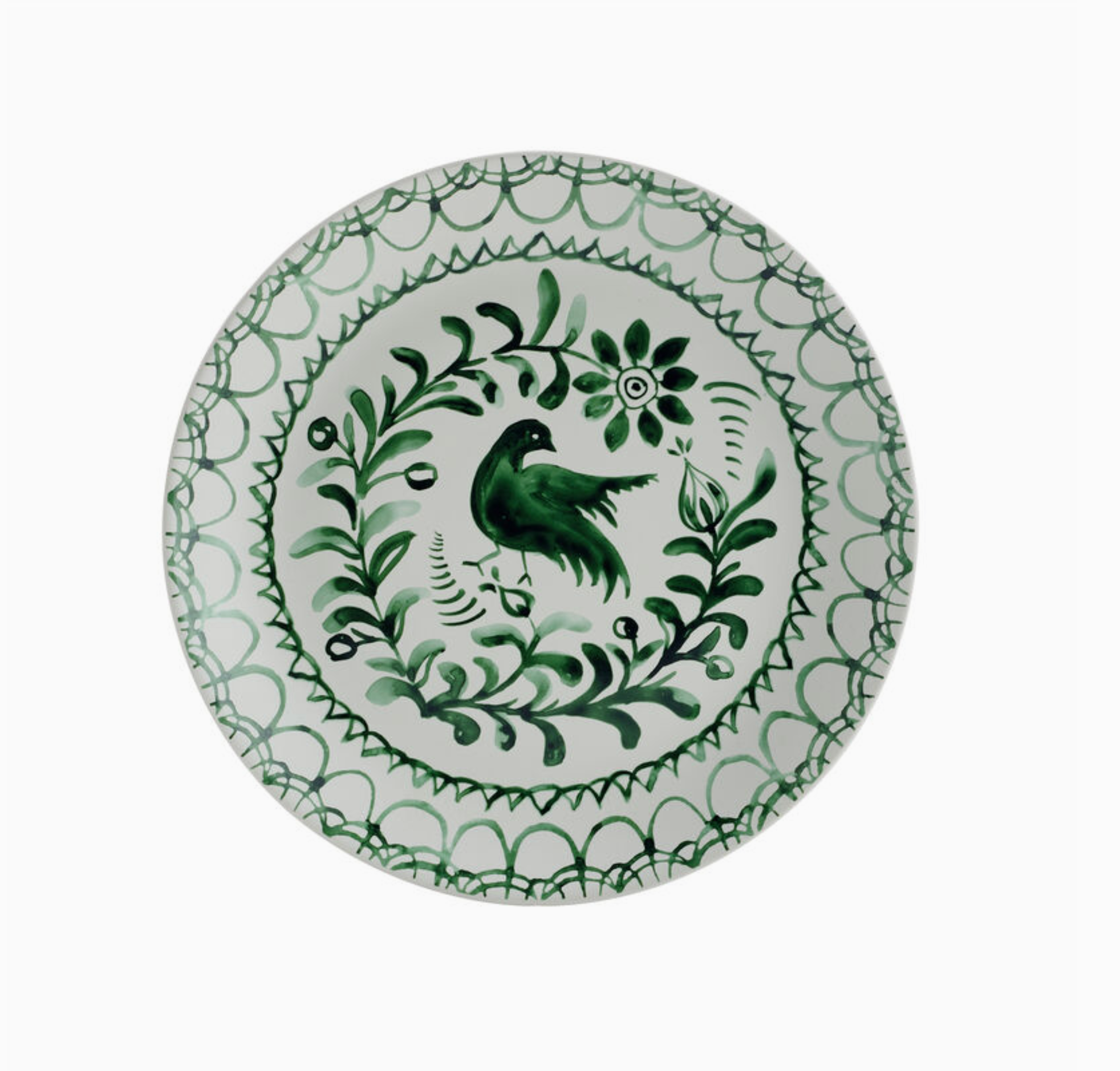 Hand Painted Sicily Dessert Plate: Green