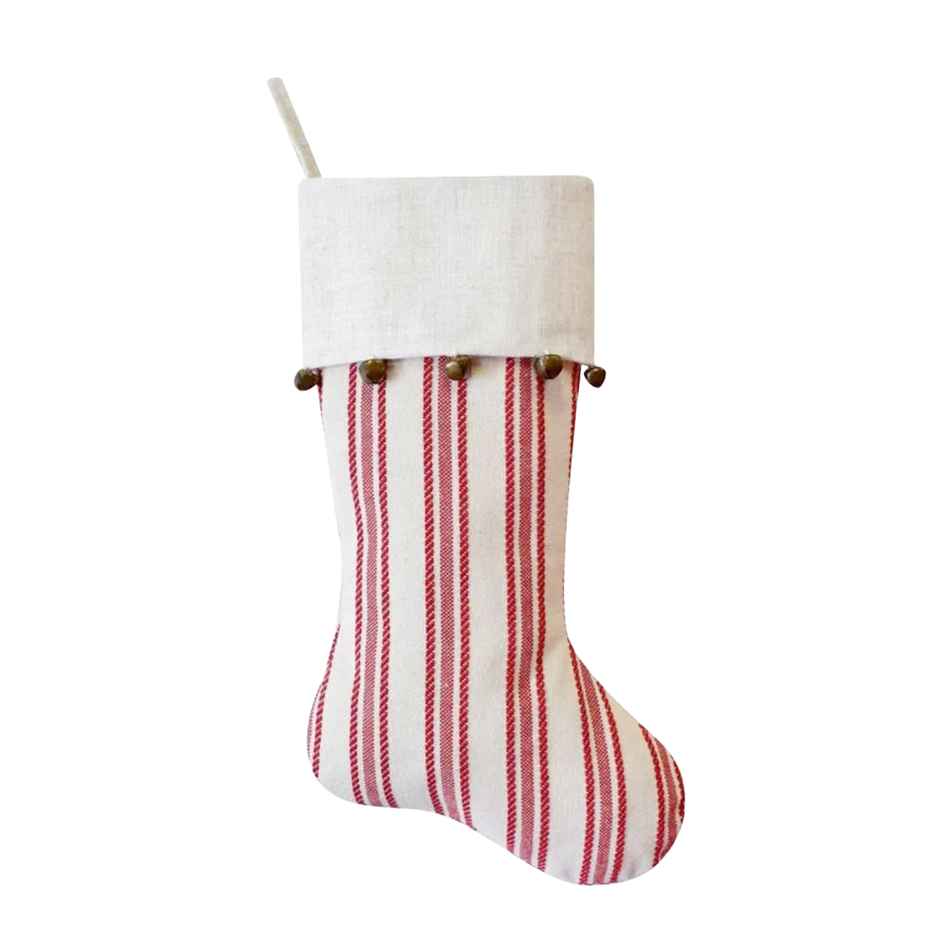 Red & White Striped Stocking with Bells
