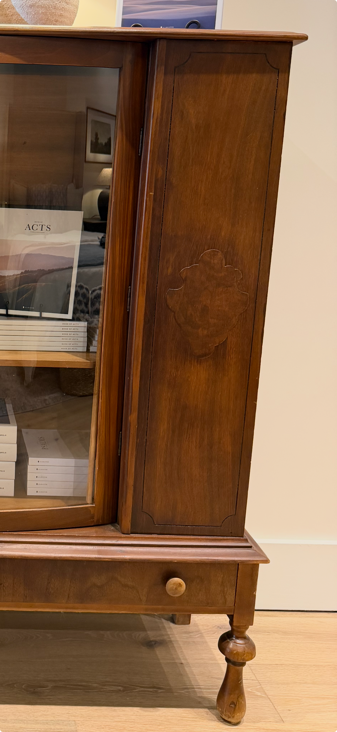 Antique Walnut Display Cabinet