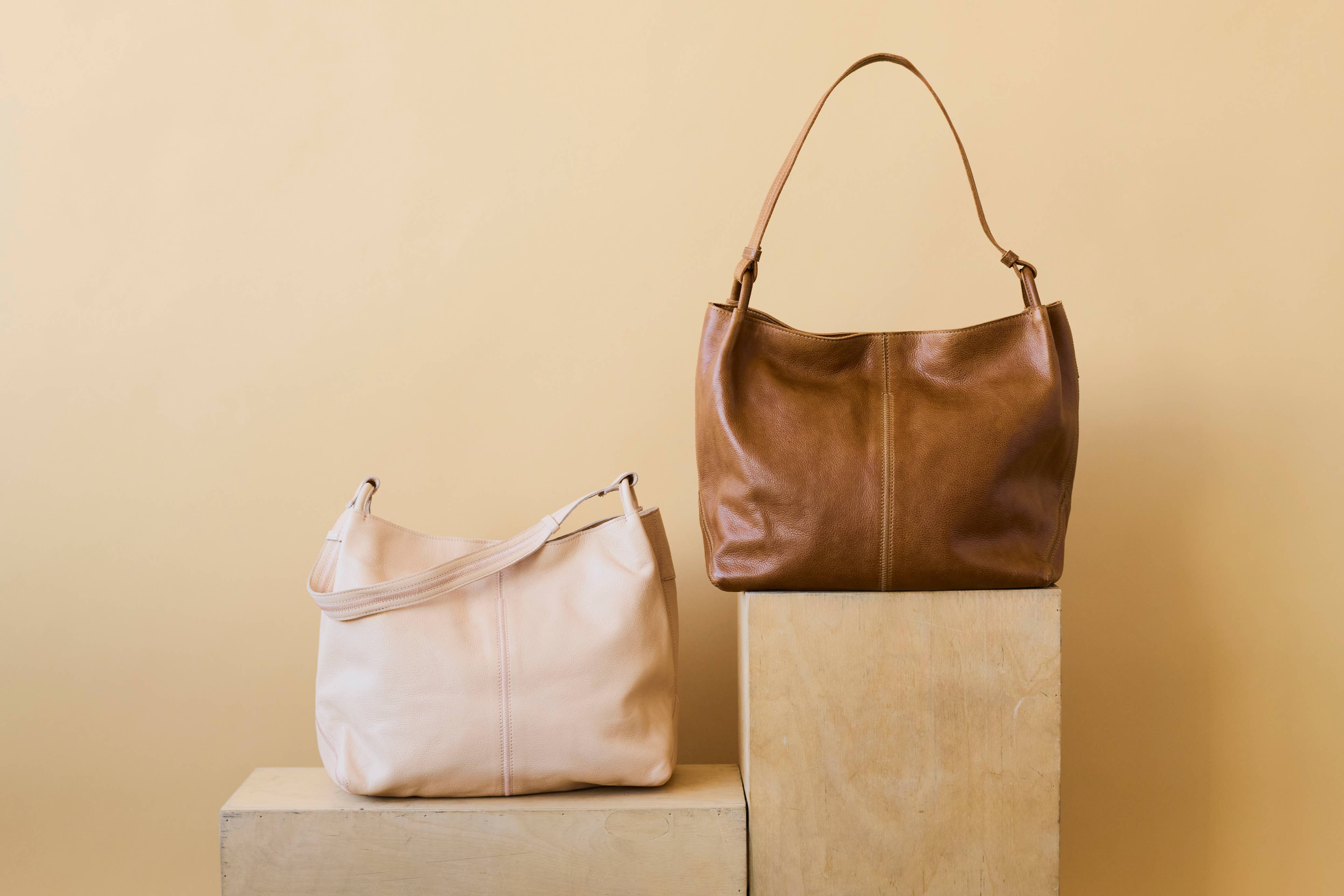 Breigh Leather Tote: Cognac