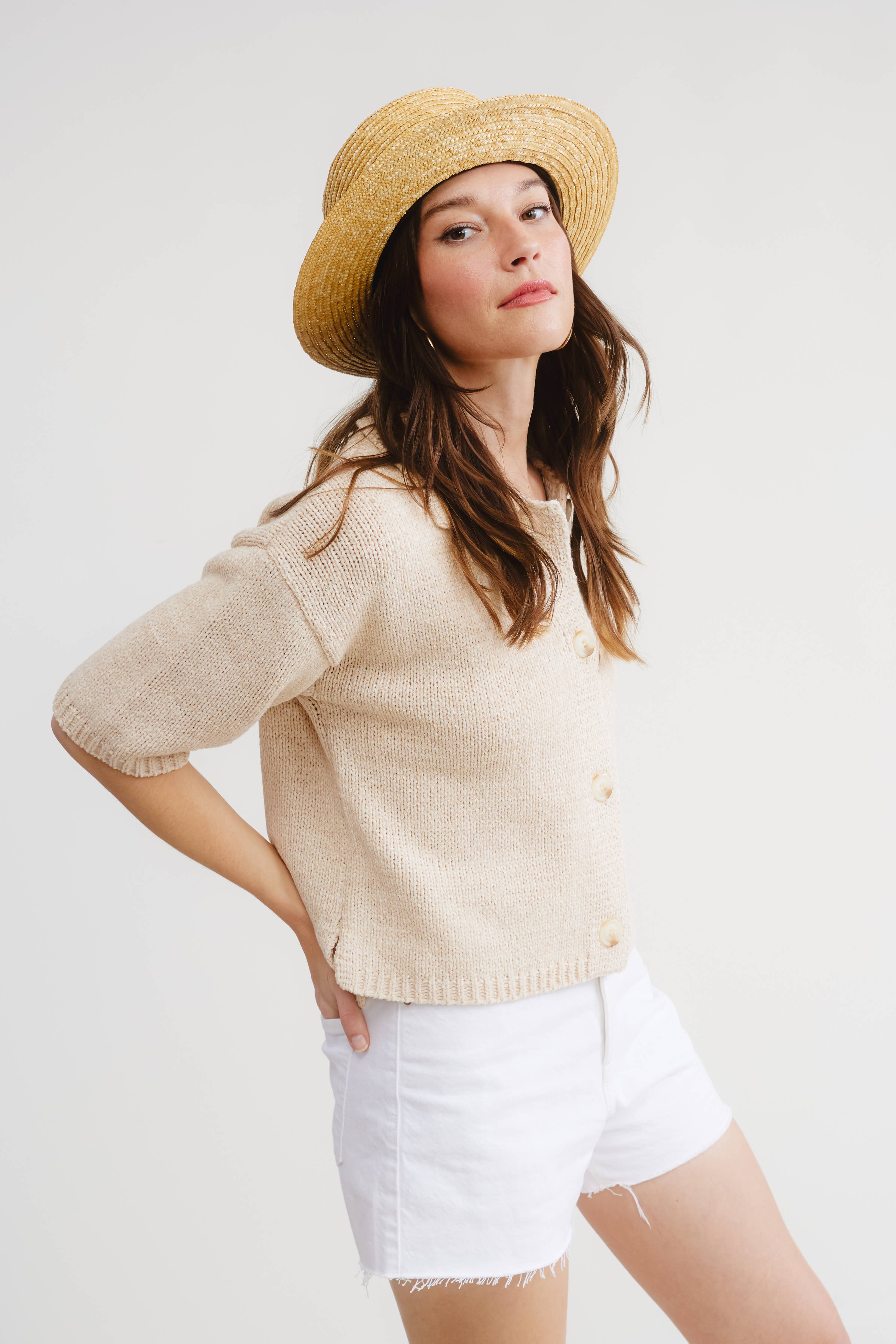 Tulum Sweater Top: Vanilla