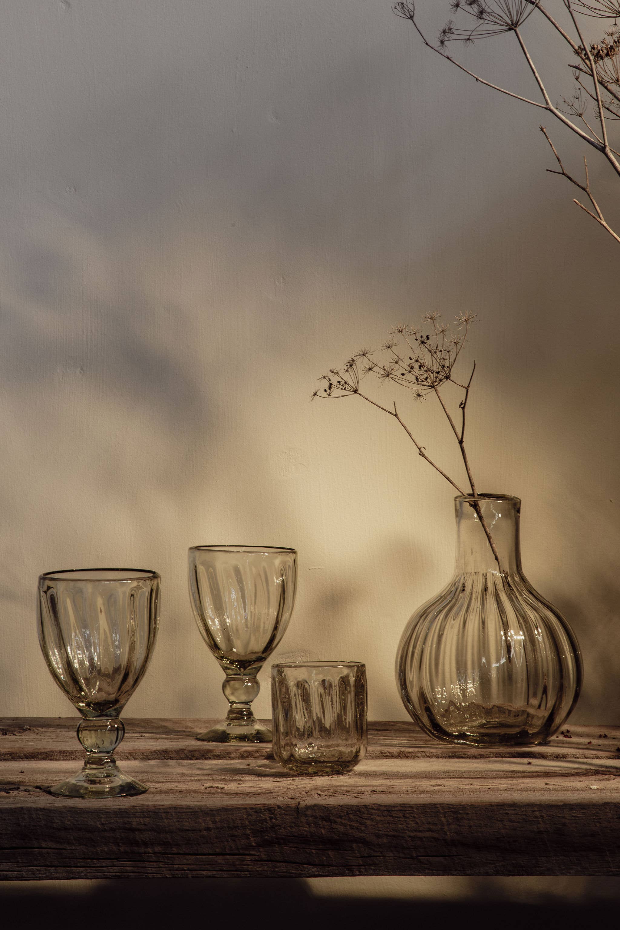 Handblown Fluted Wine Glass