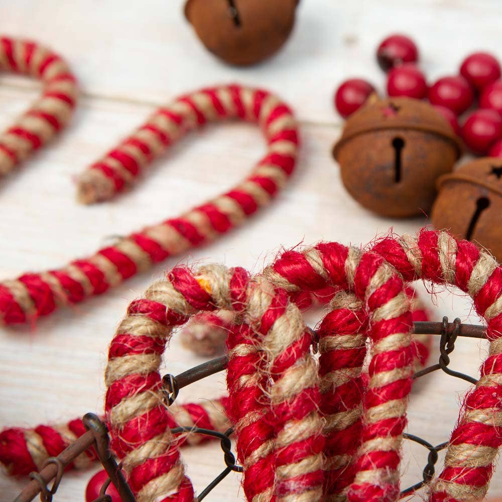 Rustic Jute Candy Cane Ornament