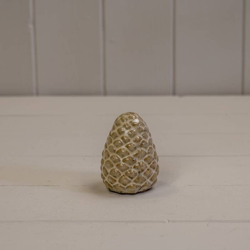 Beige Mottle Ceramic Pinecone