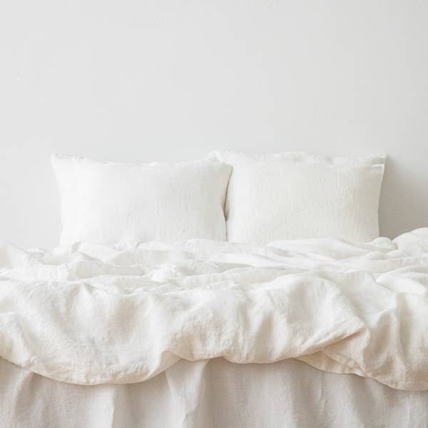 European Linen Flat Sheet: Off White (King)
