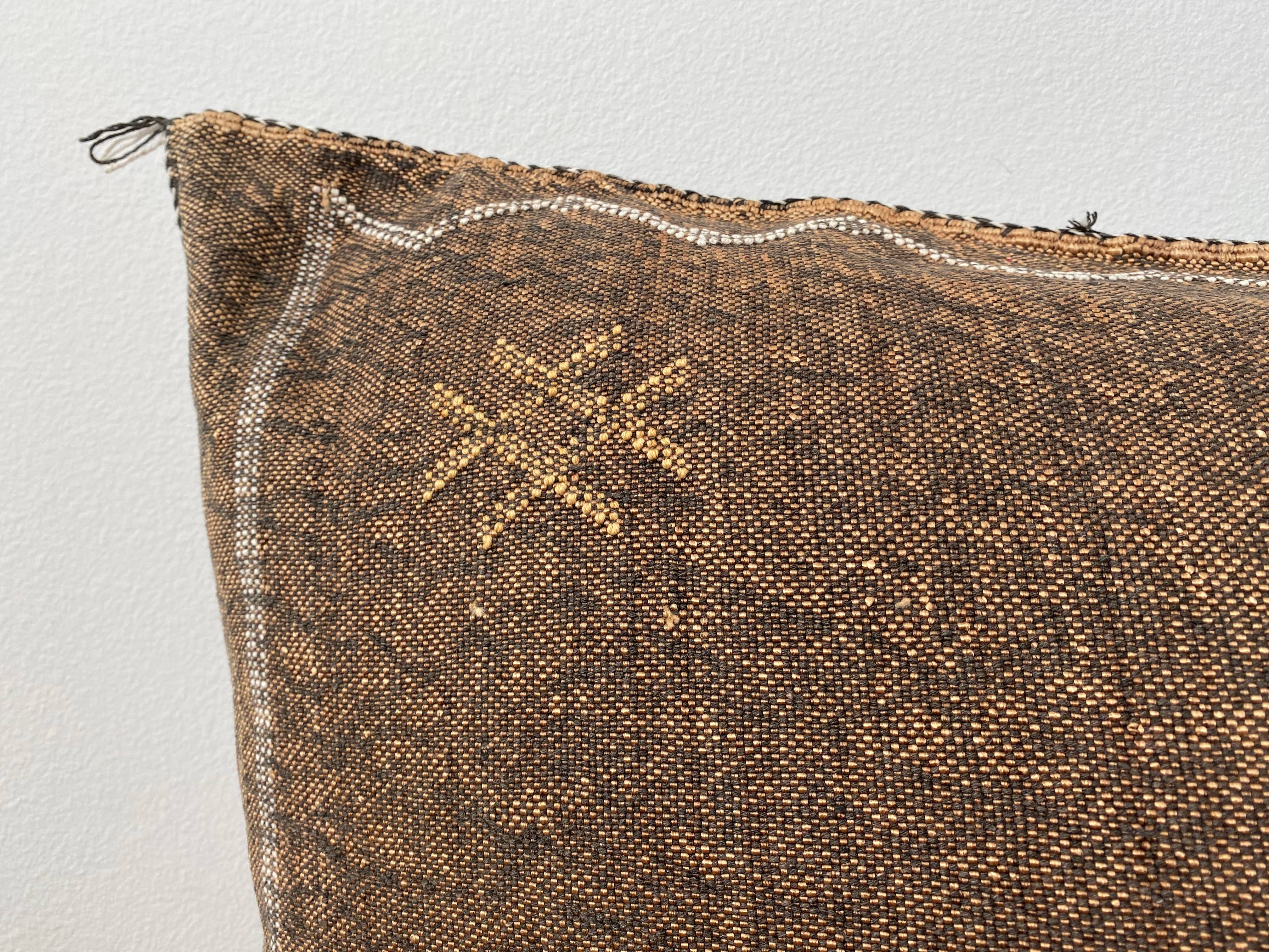 Silk Sabra Lumbar Pillow: Brown