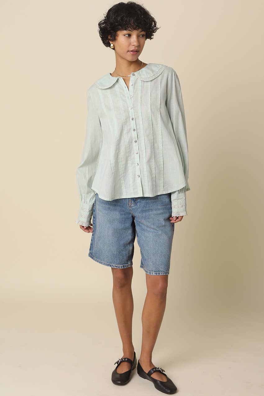Arely Collar Pintuck Blouse
