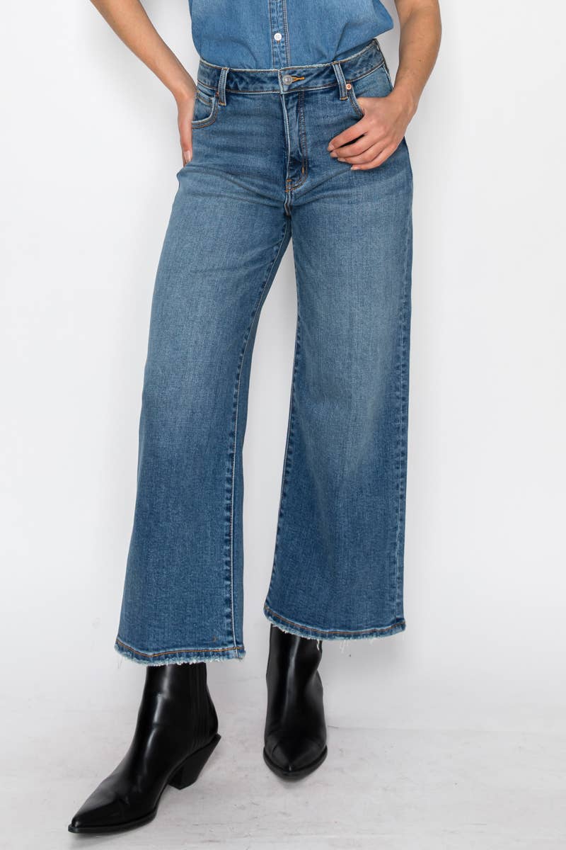 Ultra High Rise Crop Wide Jeans