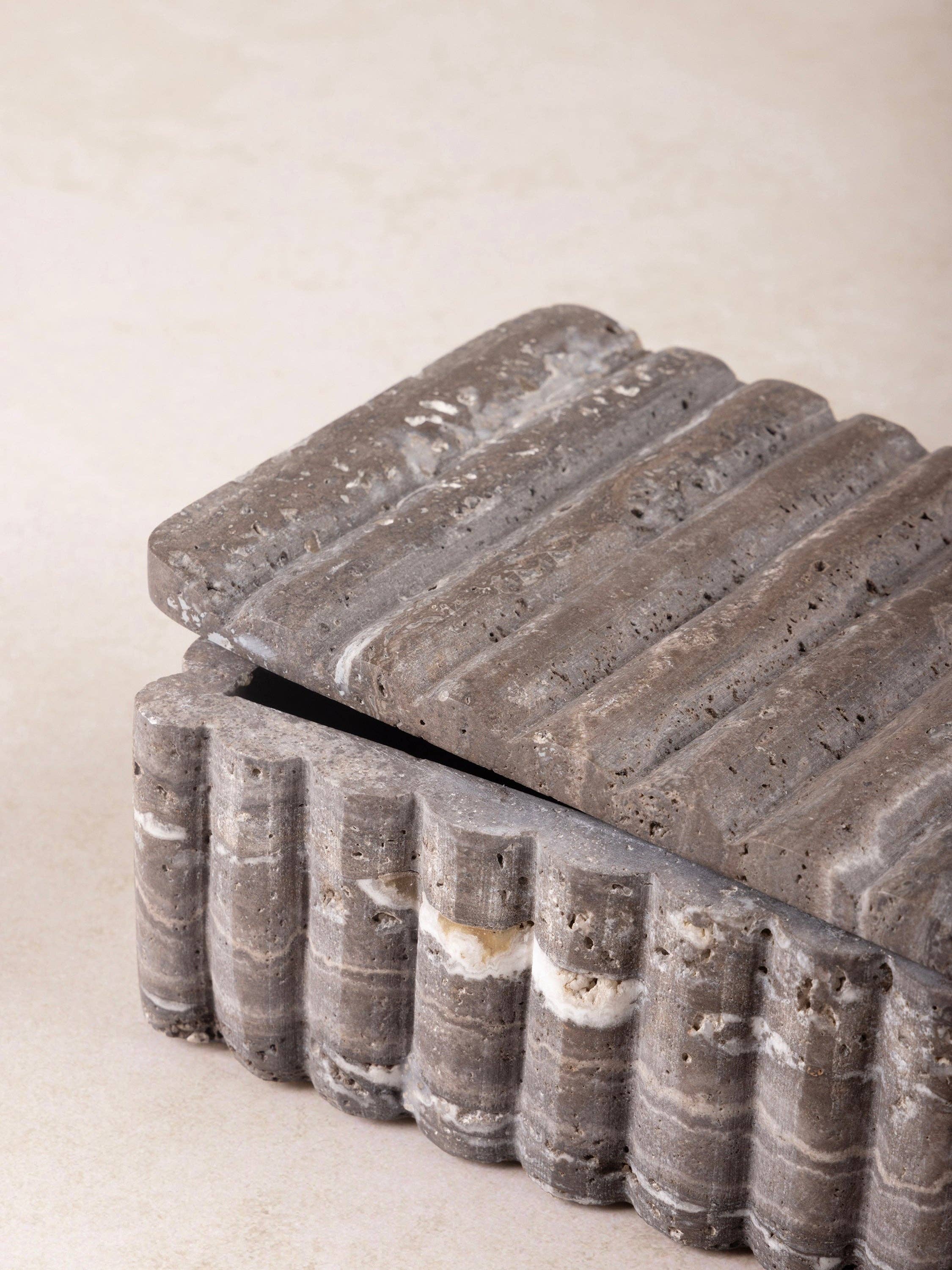 Gray Travertine Box