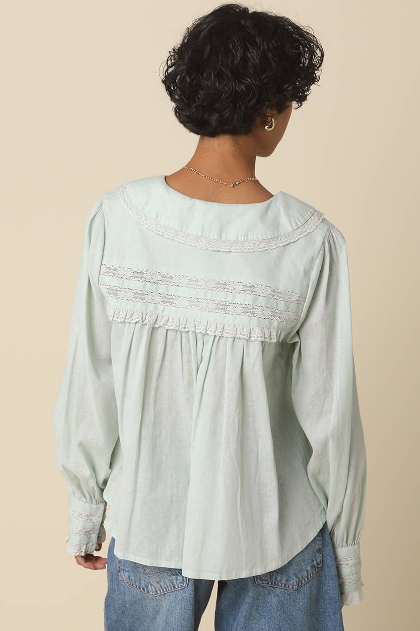 Arely Collar Pintuck Blouse