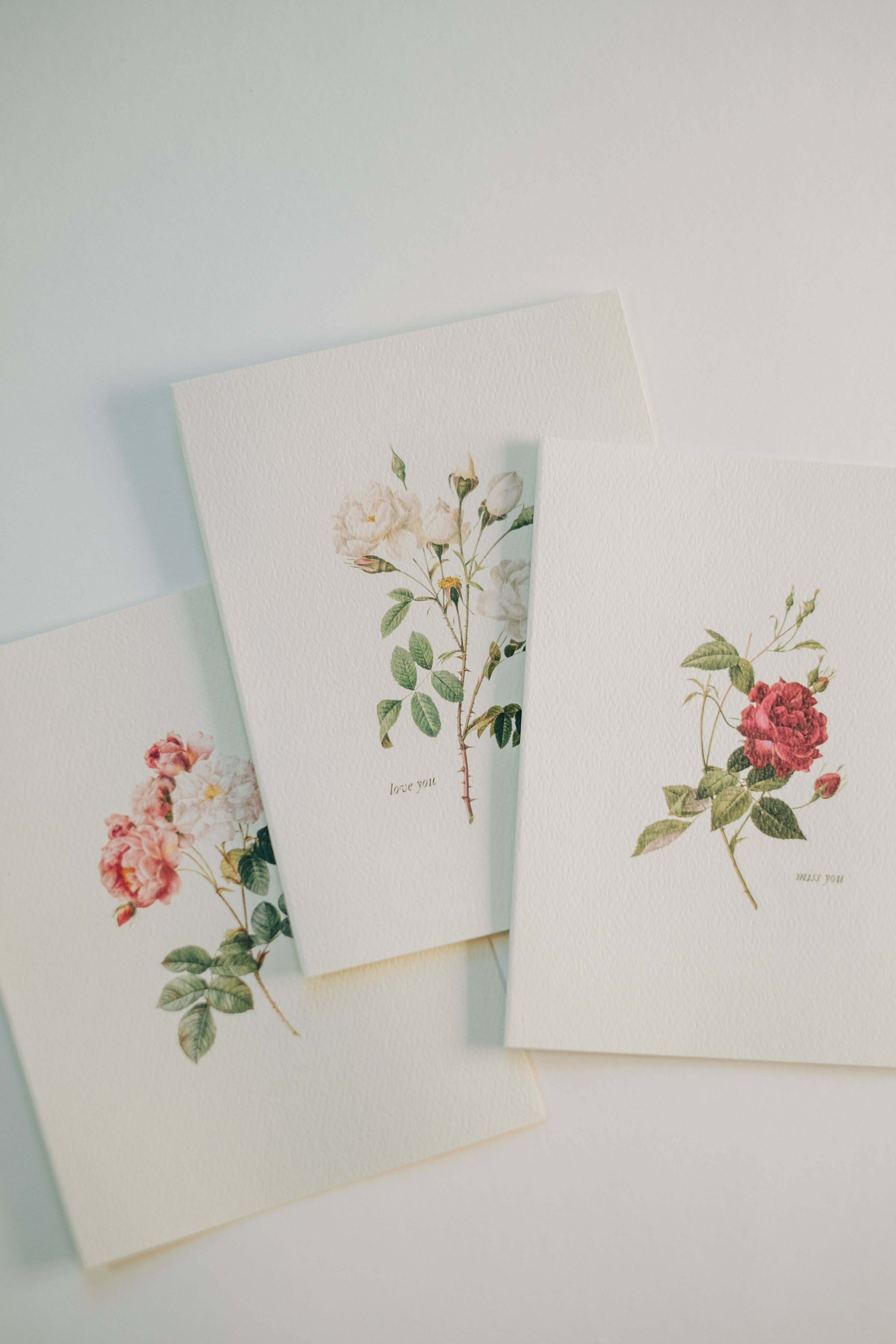 Vintage Roses Note Card: Set of 6