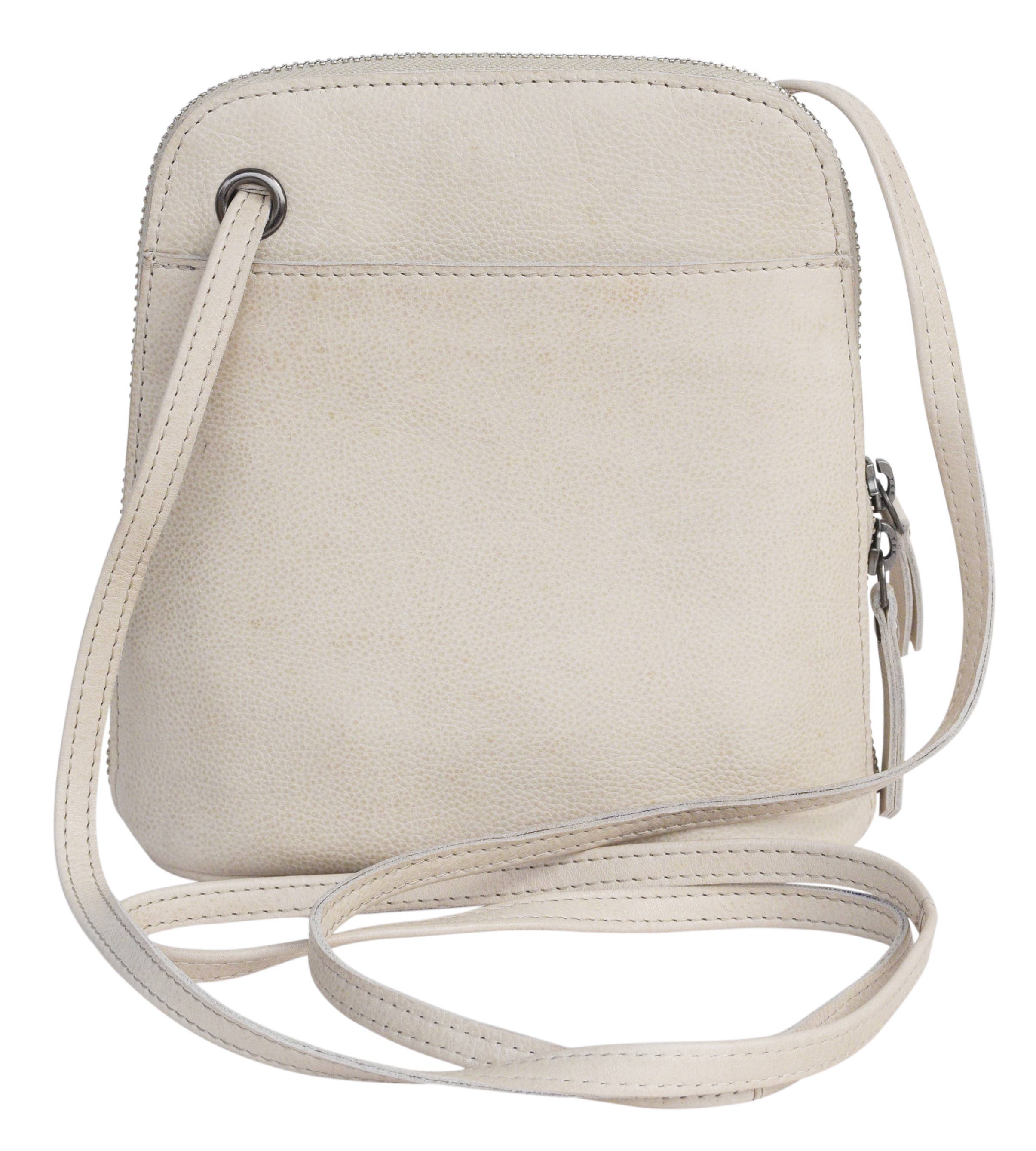 Lilly Handcrafted Leather Crossbody Bag: Oat