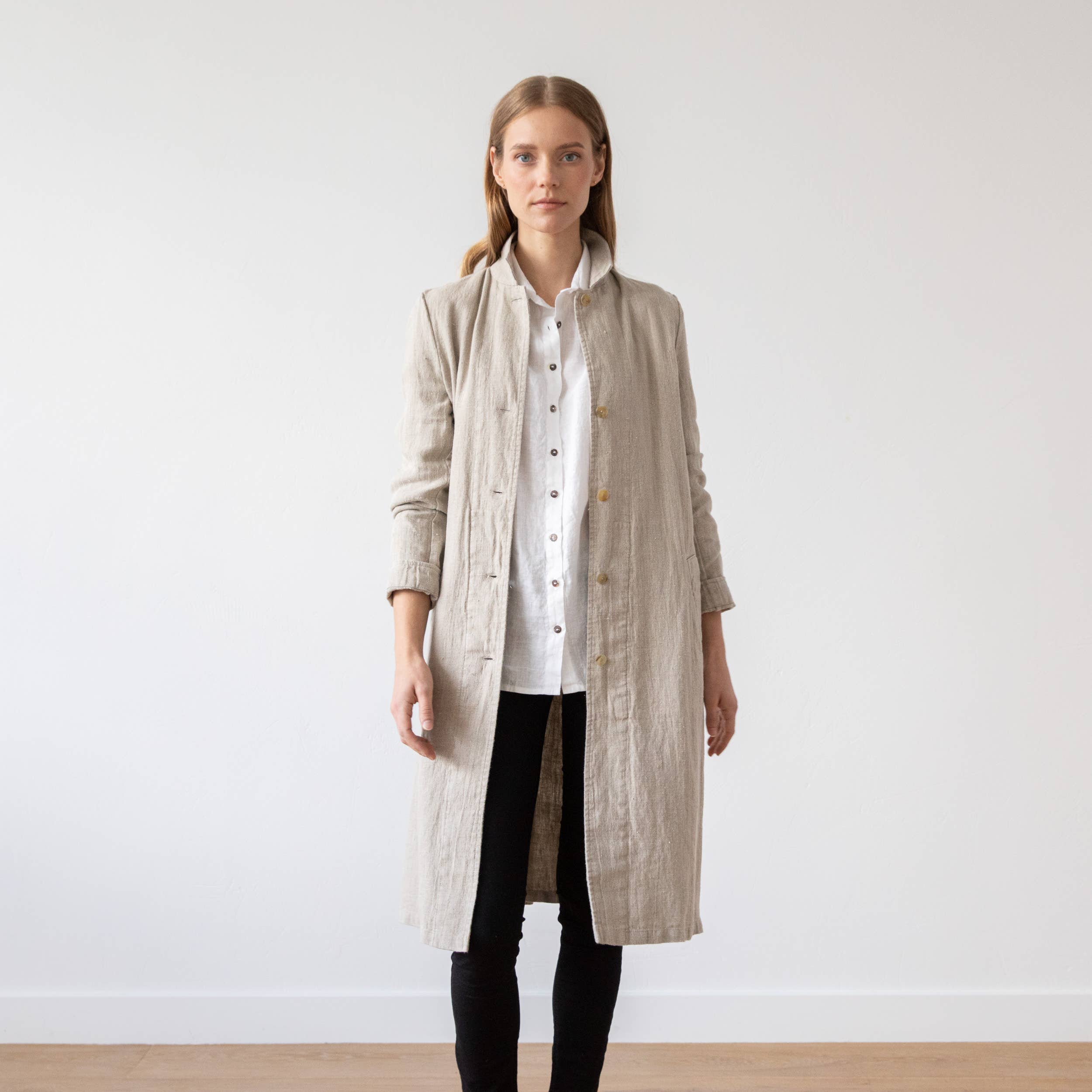 Long Natural Linen Jacket