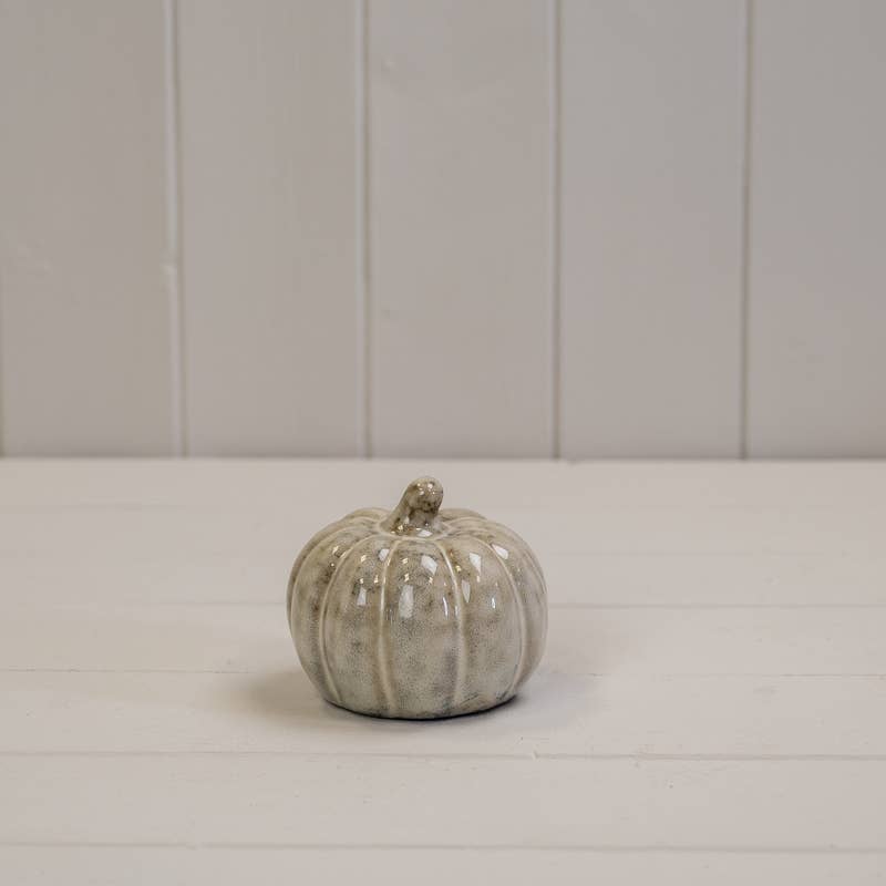 Beige Mottle Ceramic Pumpkin: Small