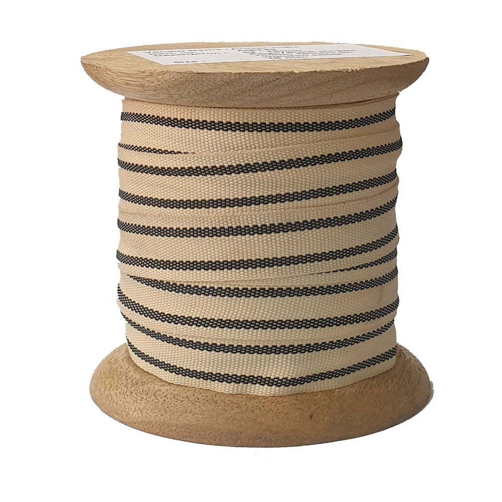 Holiday Ribbon Striped Set of 2, Cream Black, 18 mm / 10 yd