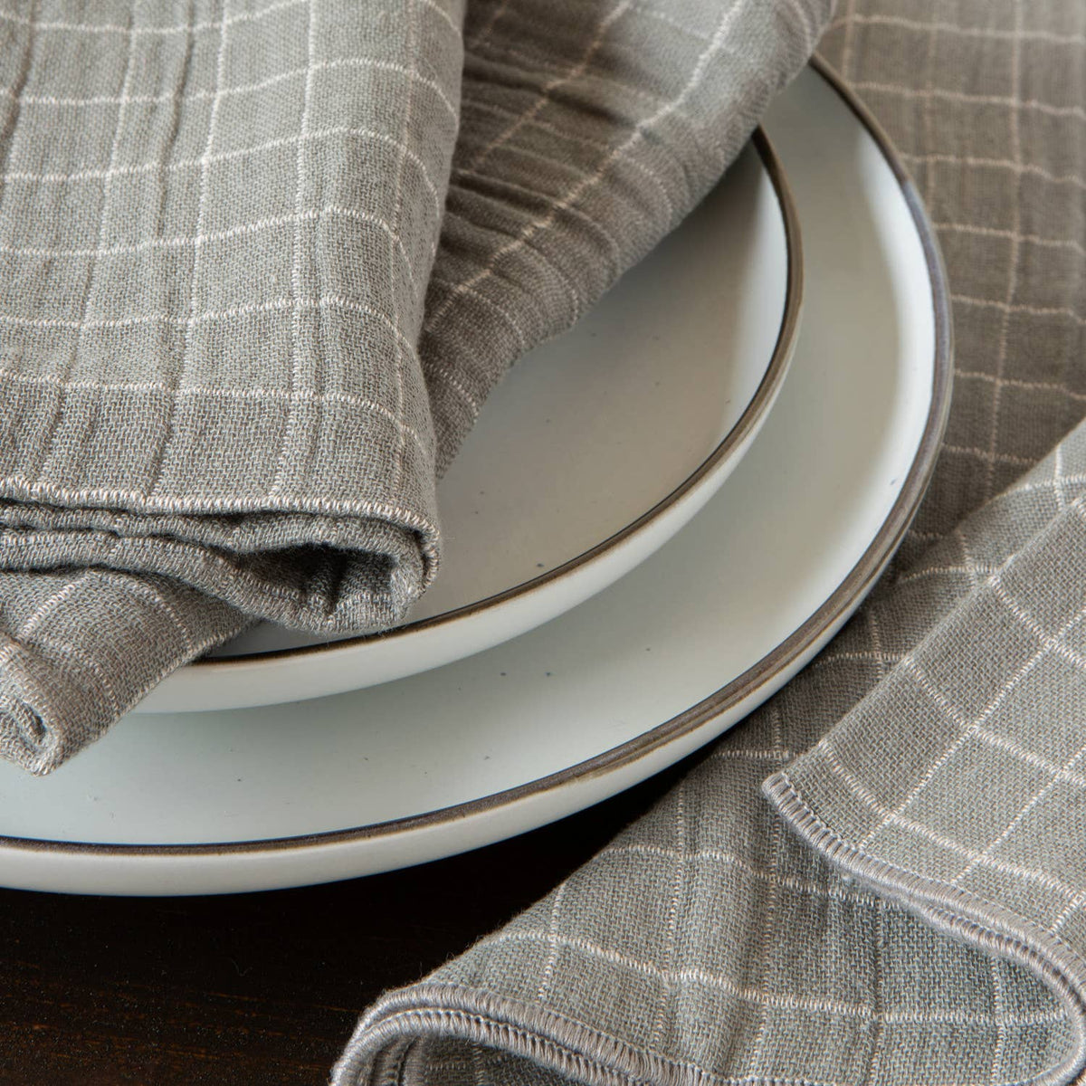 Heirloom Shadow Double Weave Napkins: Set of 4