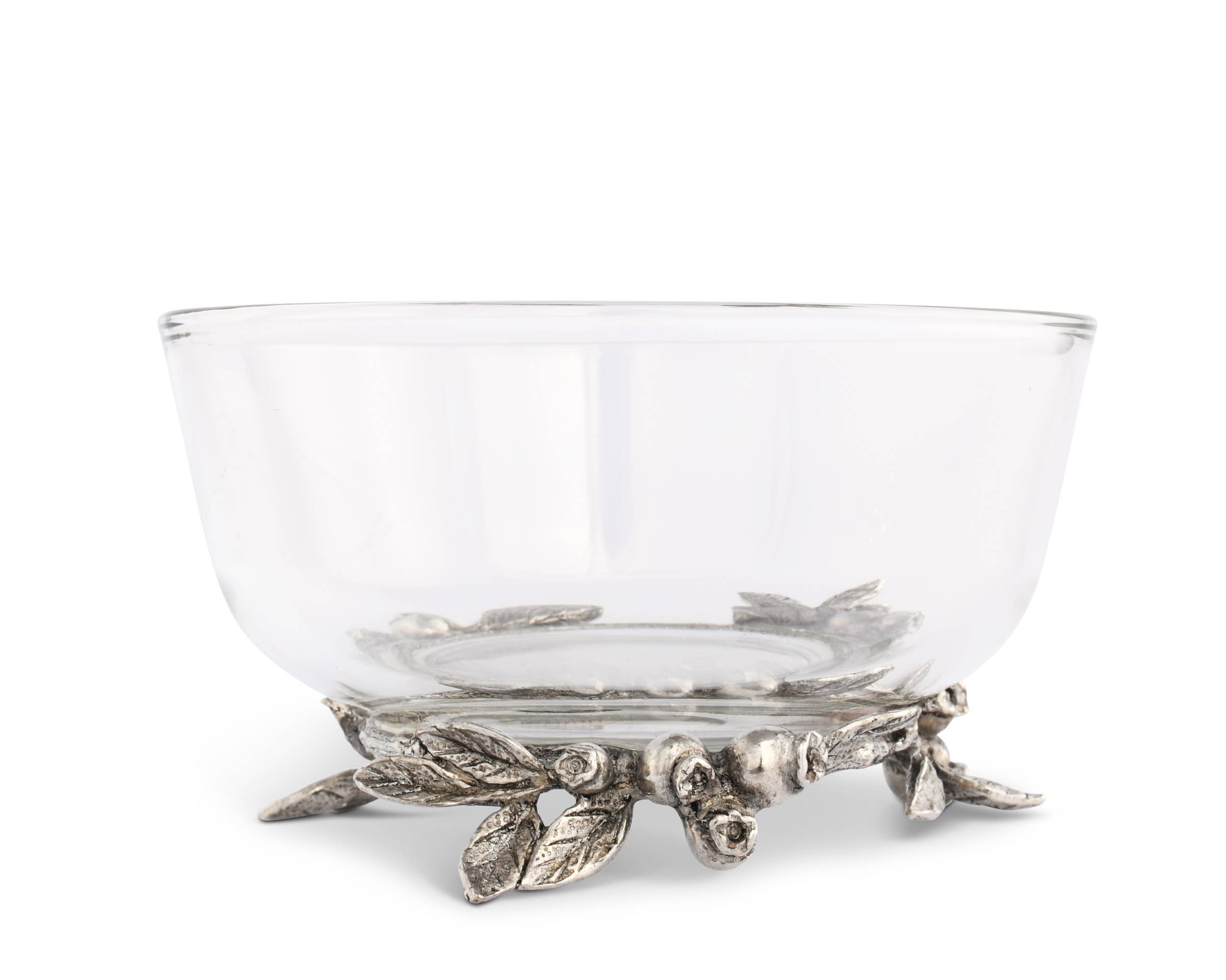 Blueberry Glass & Pewter Bowl