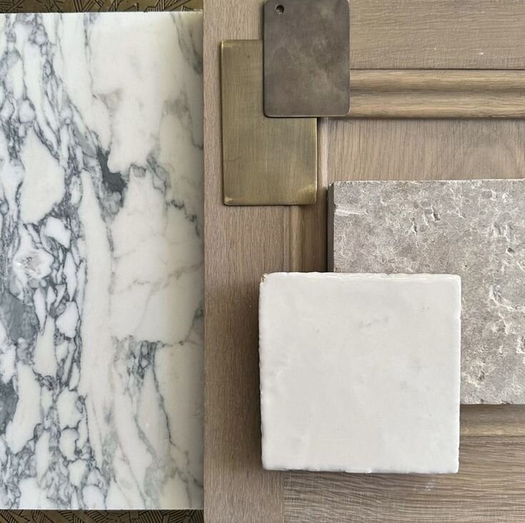 Project mood board for new construction design by Jessa Myer Interiors