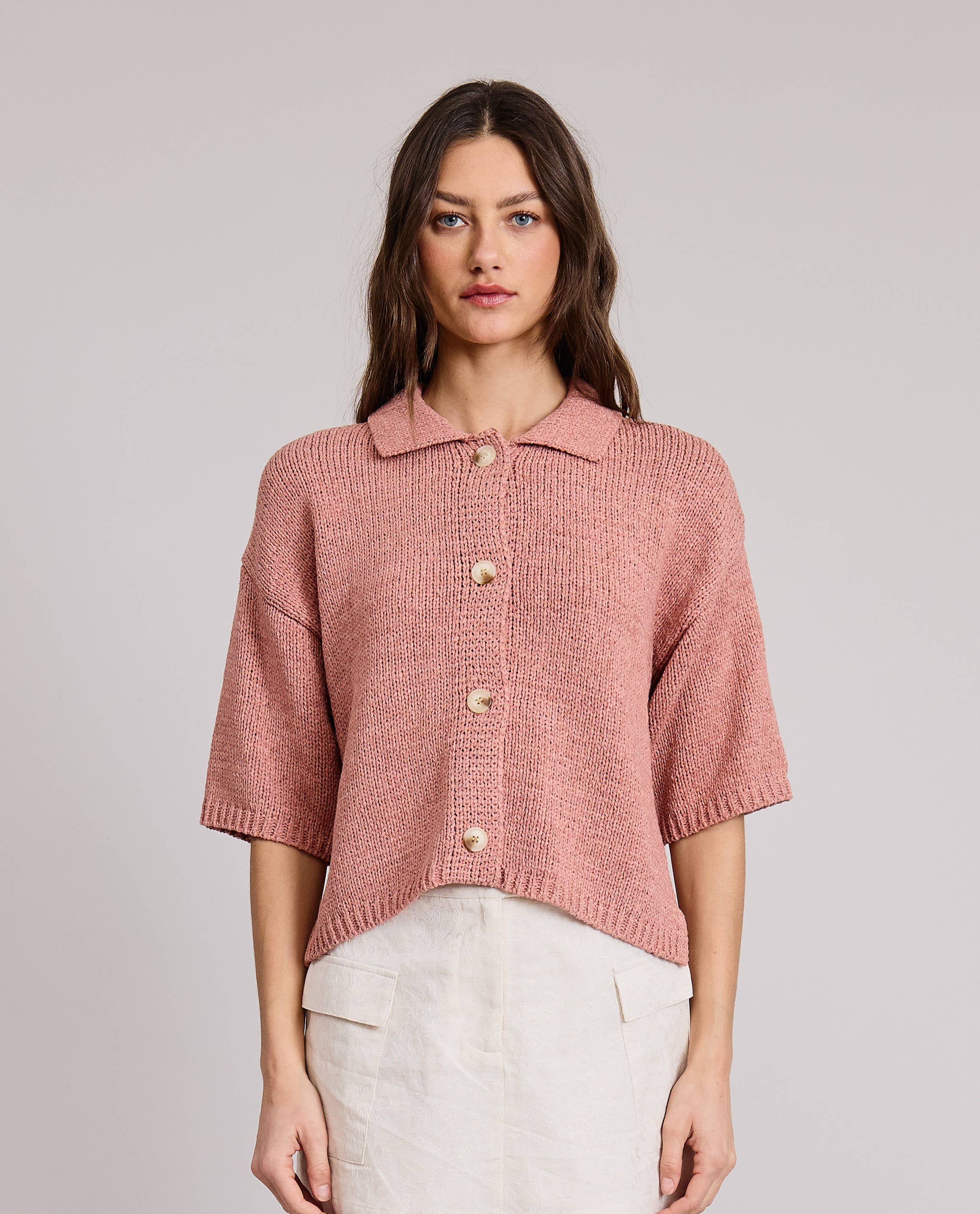 Tulum Sweater Top: Blush