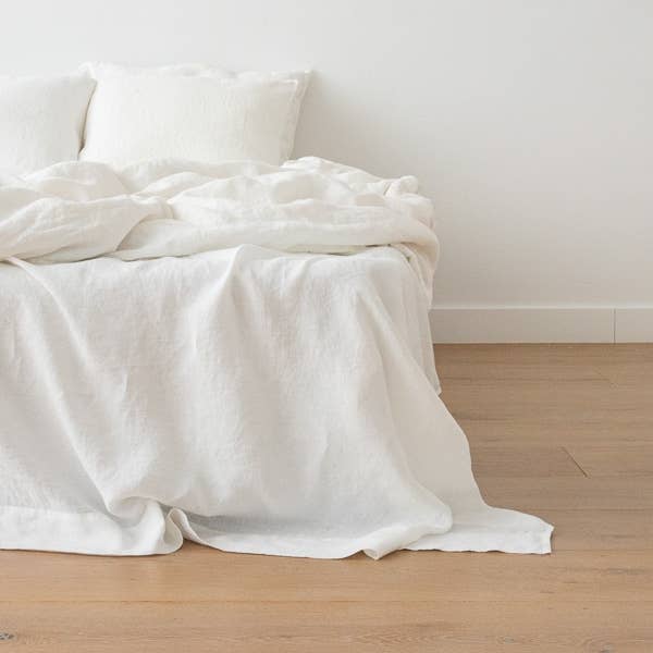 European Linen Flat Sheet: Off White (King)