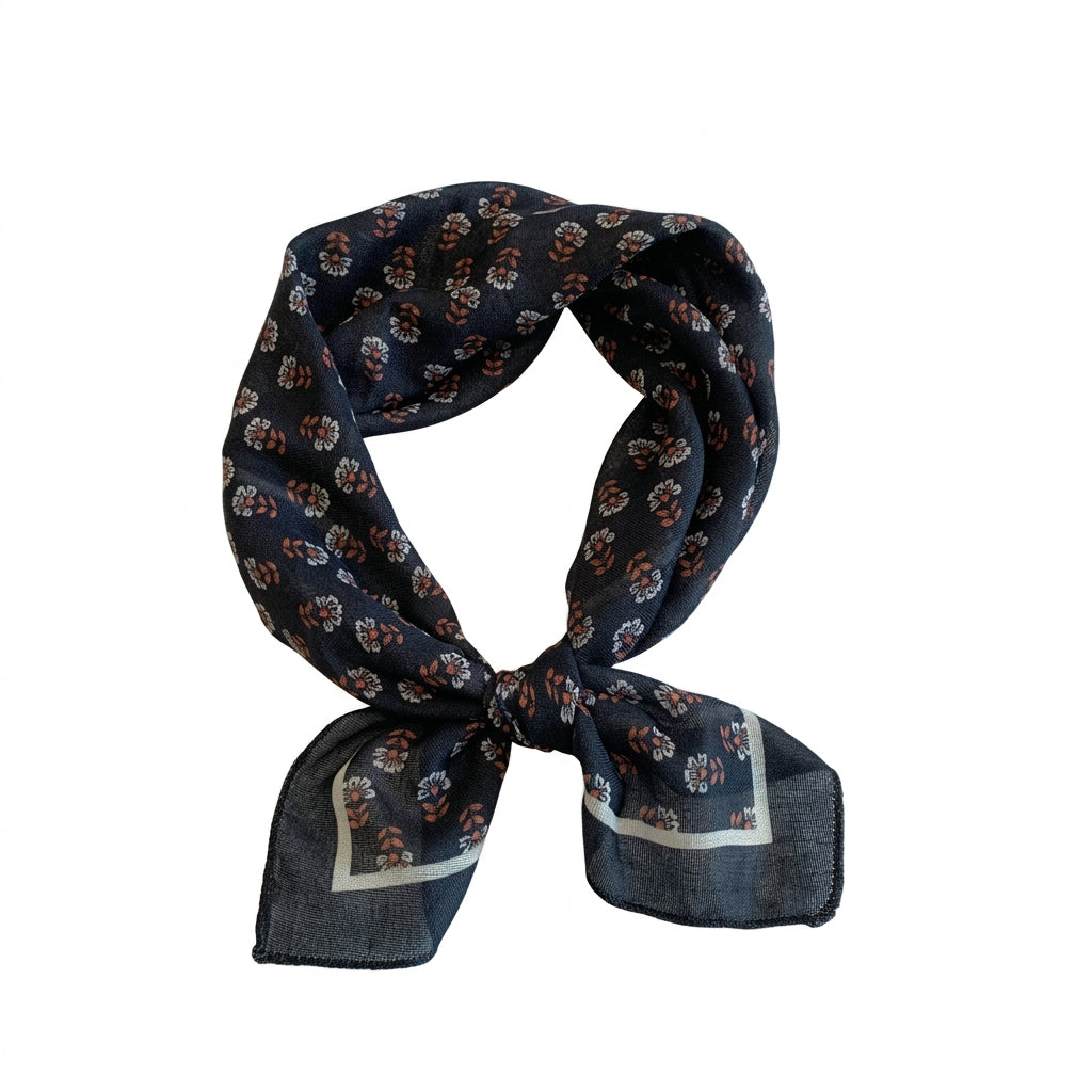 Floral Bandana: Black