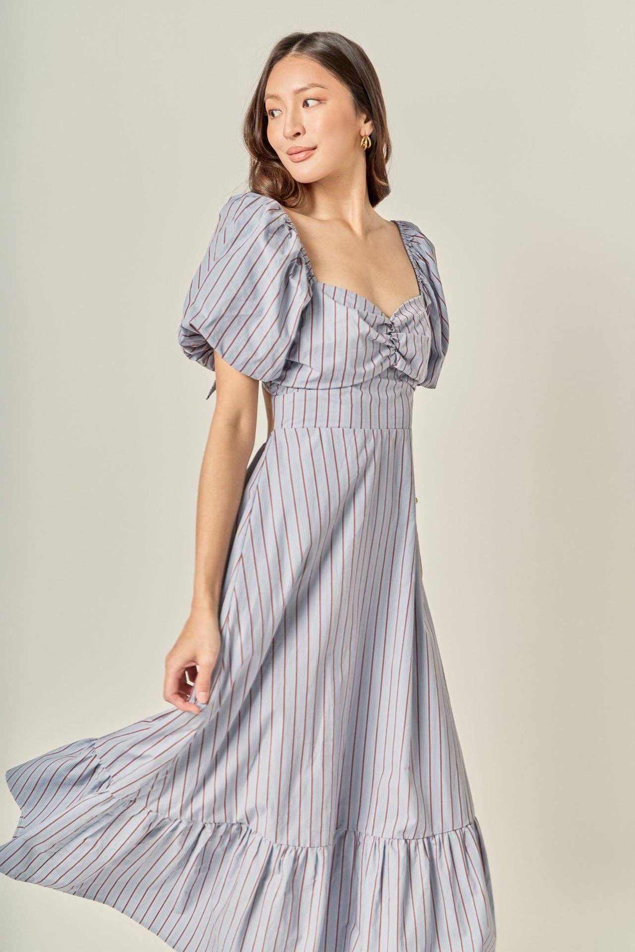 Striped Tie Back Maxi Dress