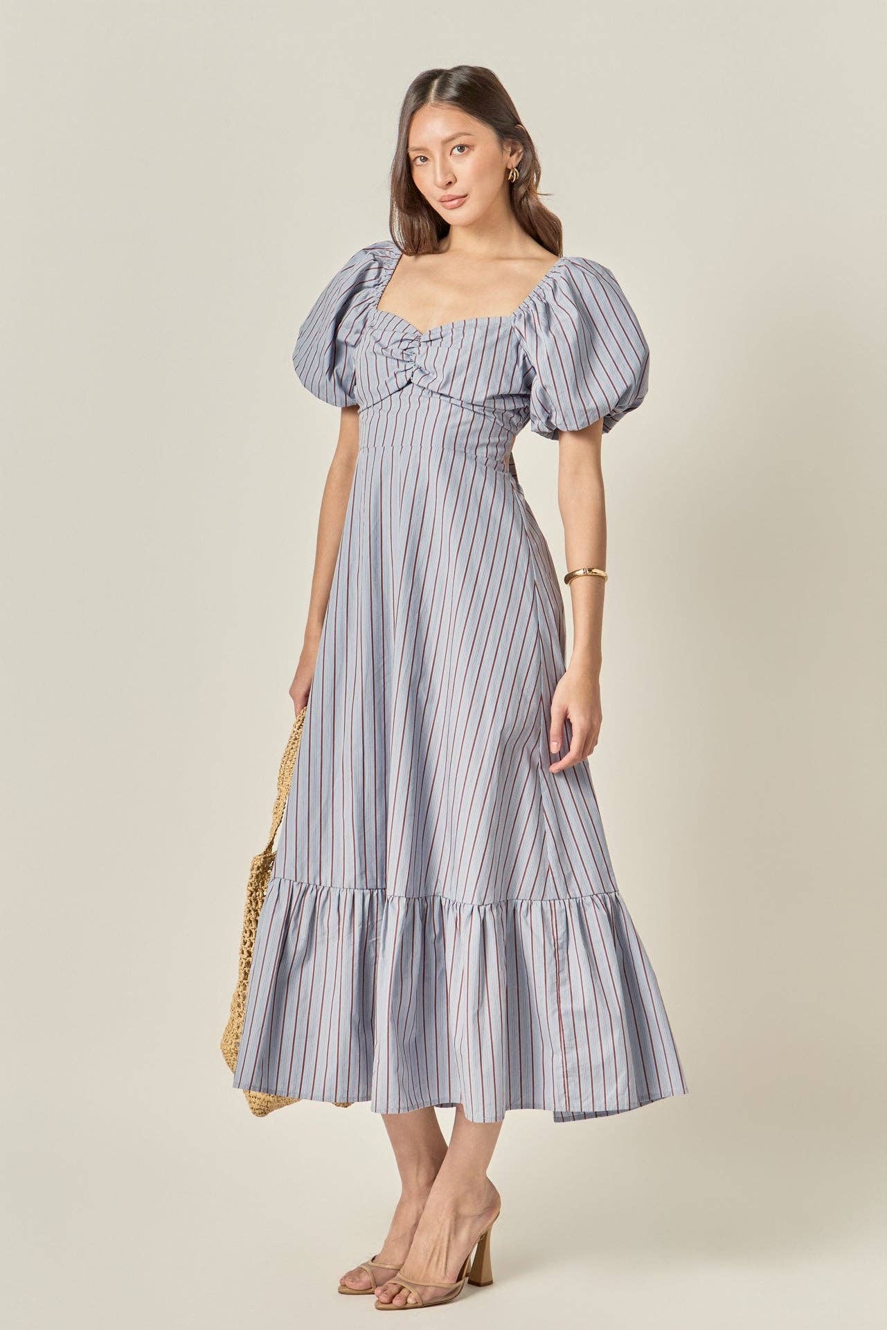 Striped Tie Back Maxi Dress