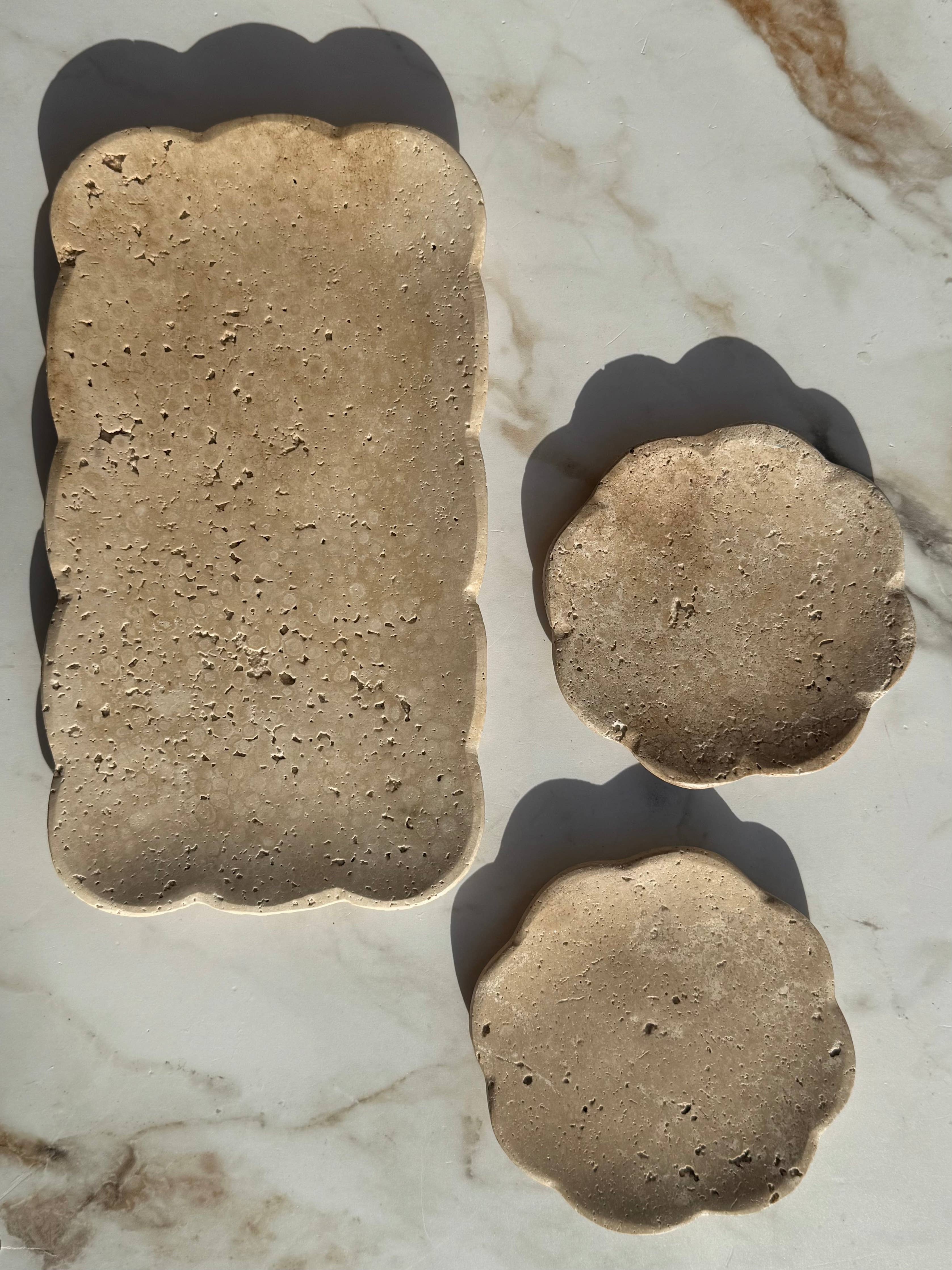 Beige Travertine Tray