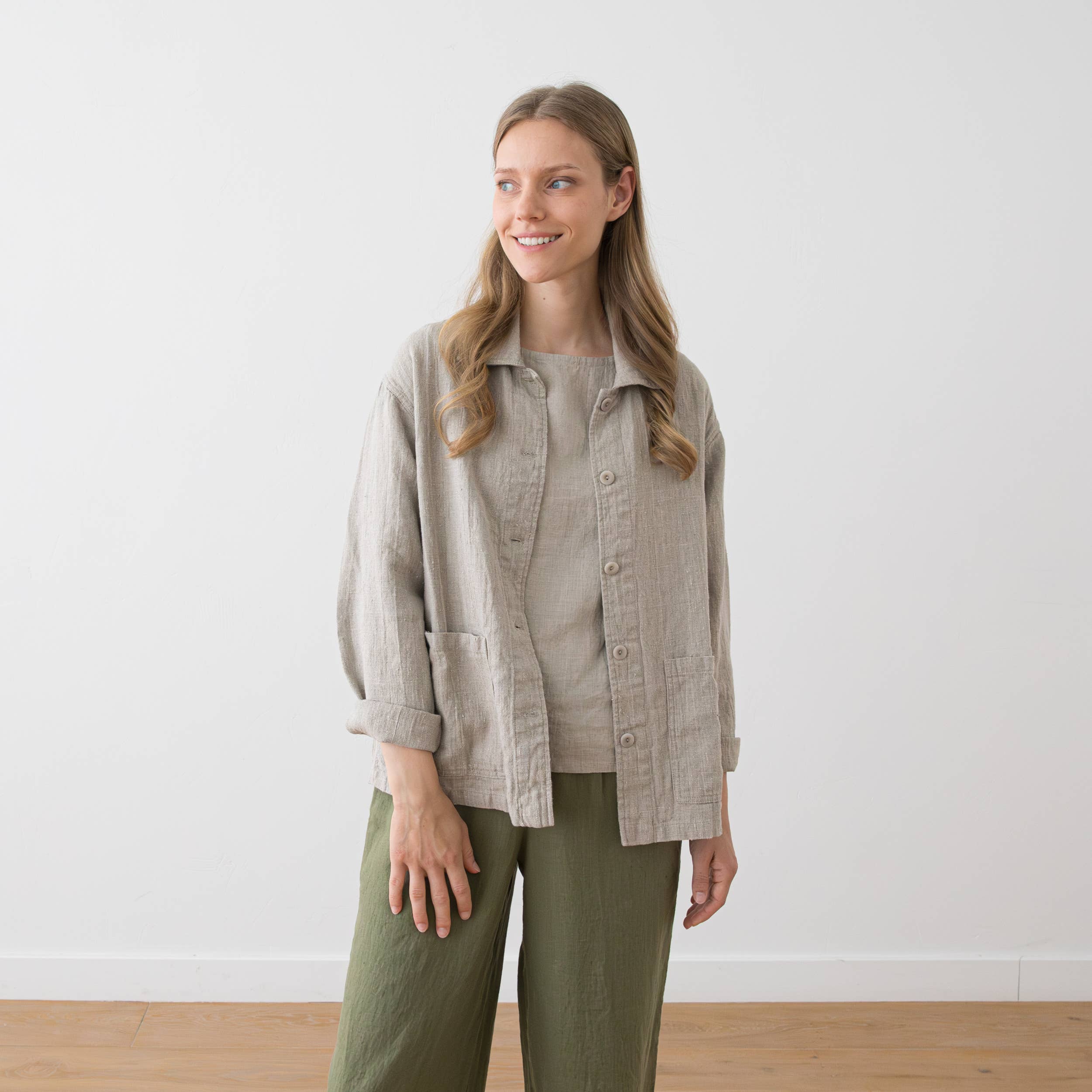 Natural Linen Oversized Jacket