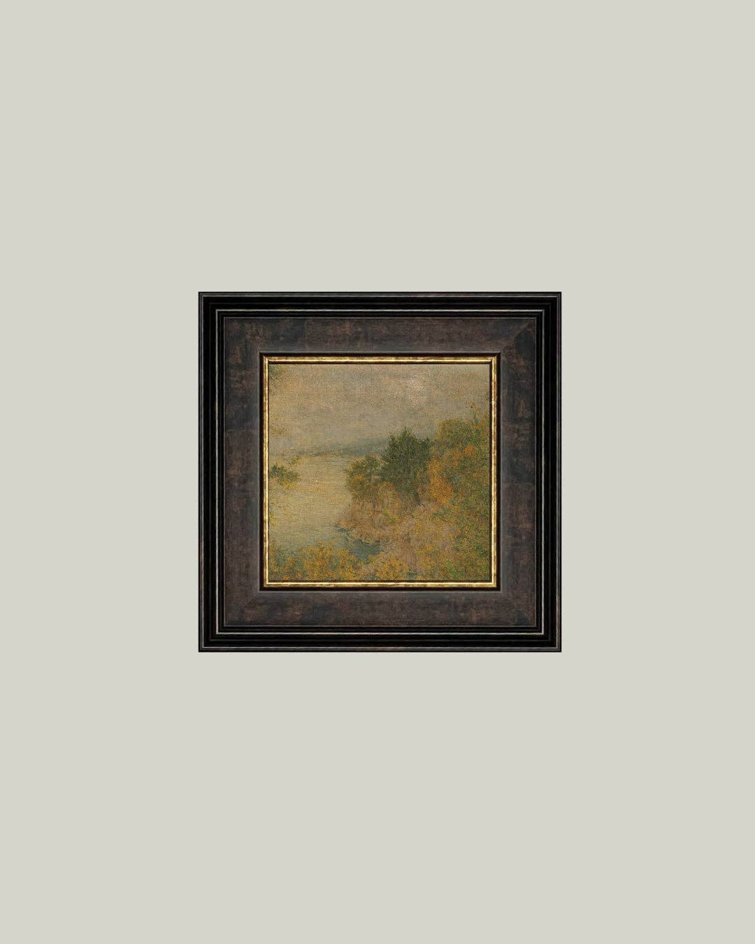 Autumn Landscape Framed Antique Art: 8x8