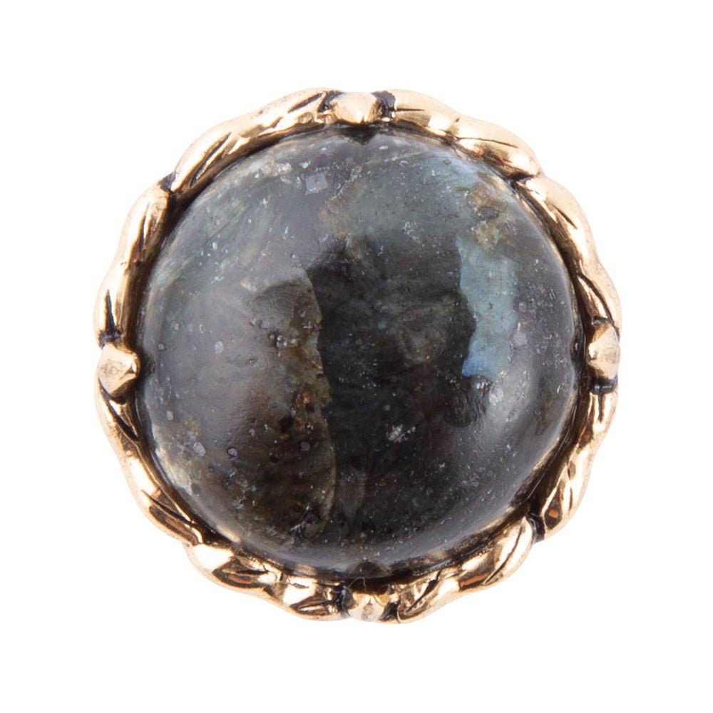 Labradorite Statement Ring: Size 6