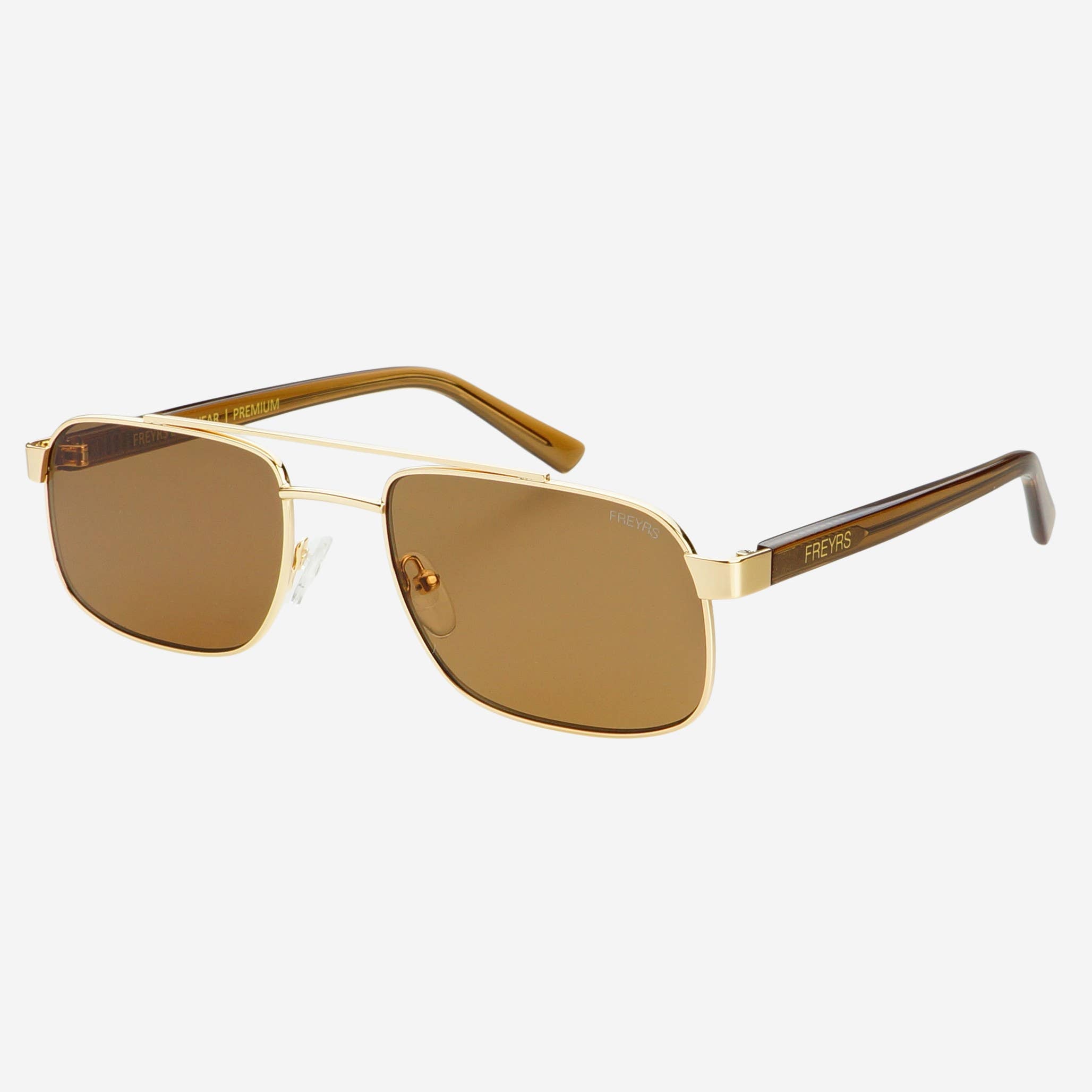 Vesper Aviator Sunglasses: Gold / Solid Brown