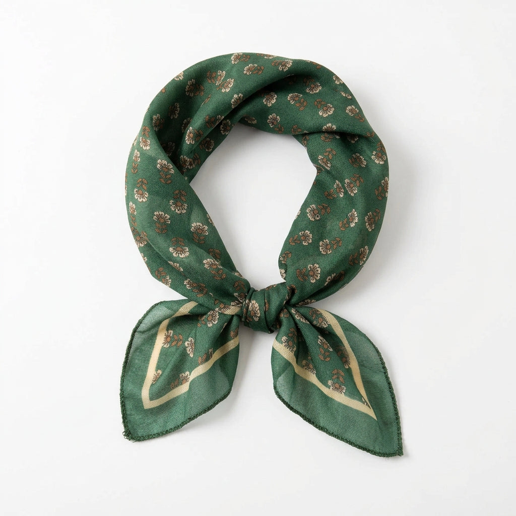 Floral Bandana: Green