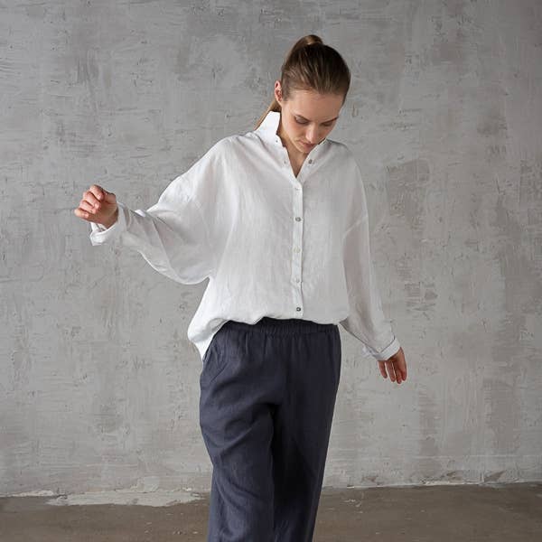 White Linen Oversized Shirt