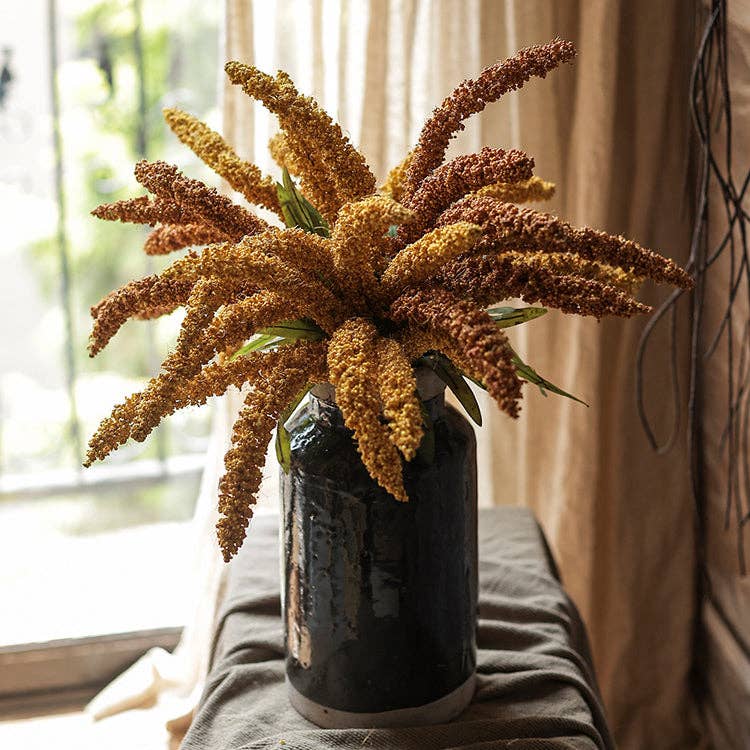 Artificial Yellow Millet Bundle: One Bunch