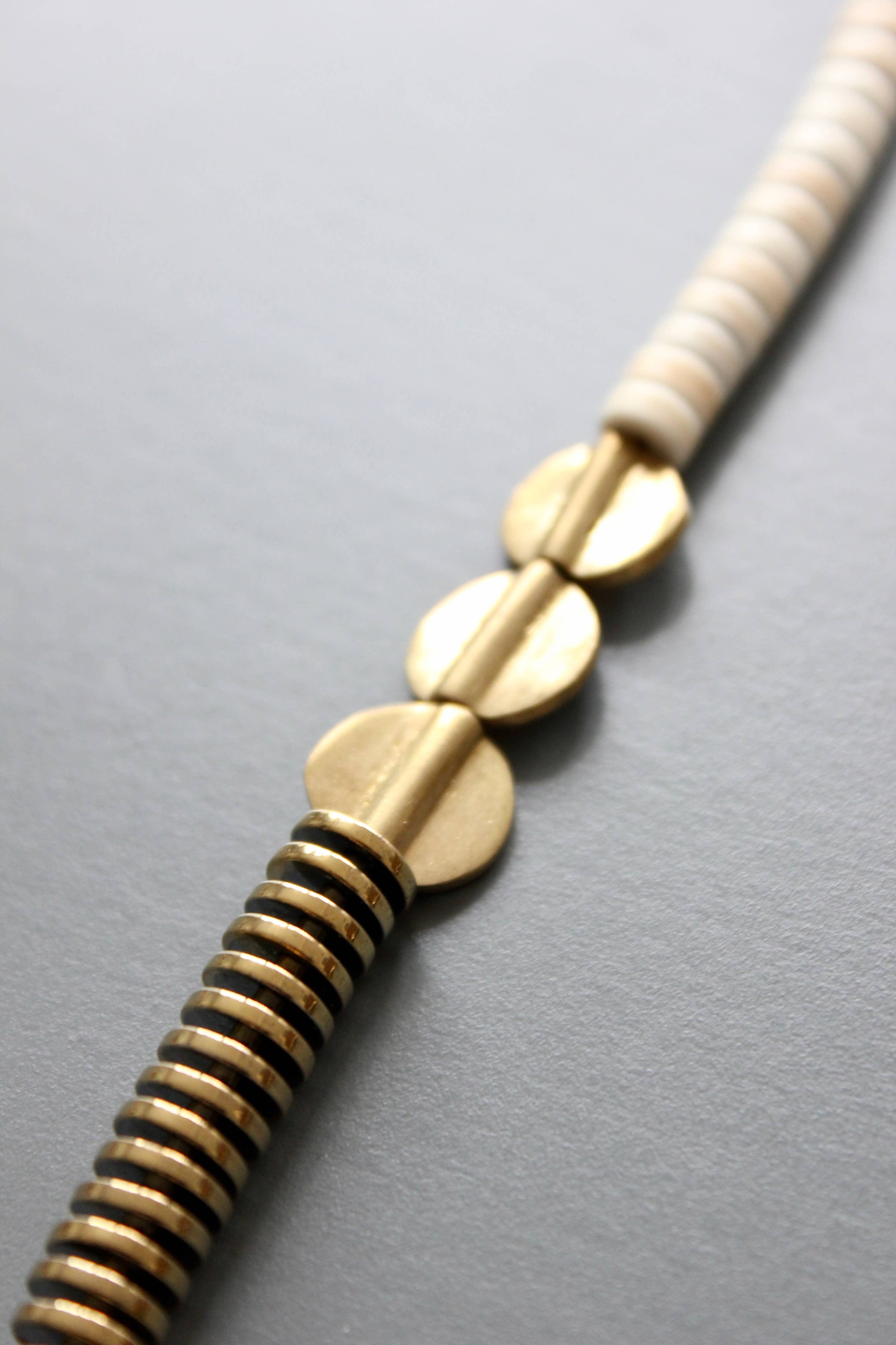 Gold & White Hematite Necklace