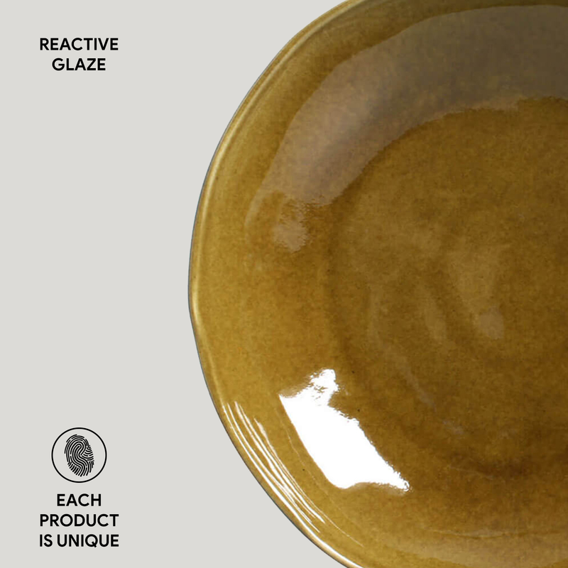 Stoneware Salad Bowl: Amber